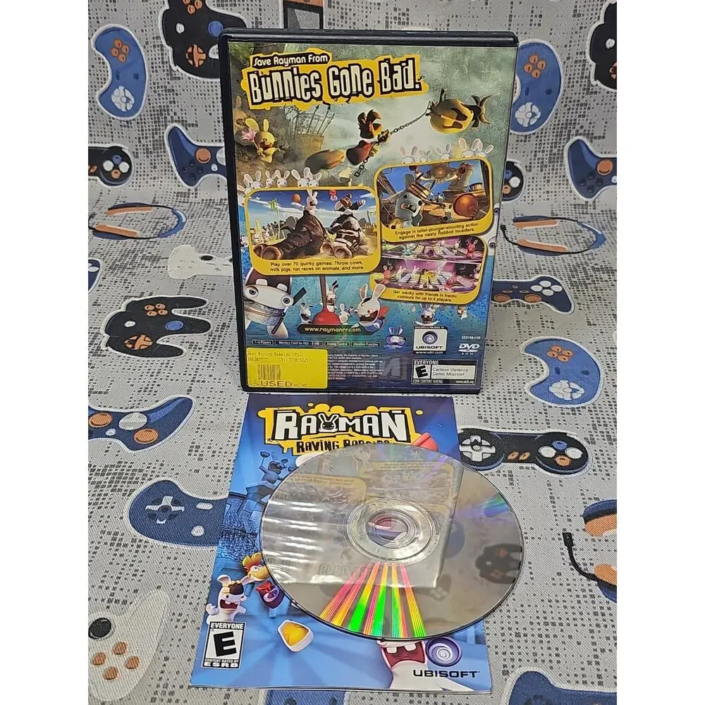 Rayman Raving Rabbids (Sony PlayStation 2, 2006), CIB CLEANED & TESTED CIB